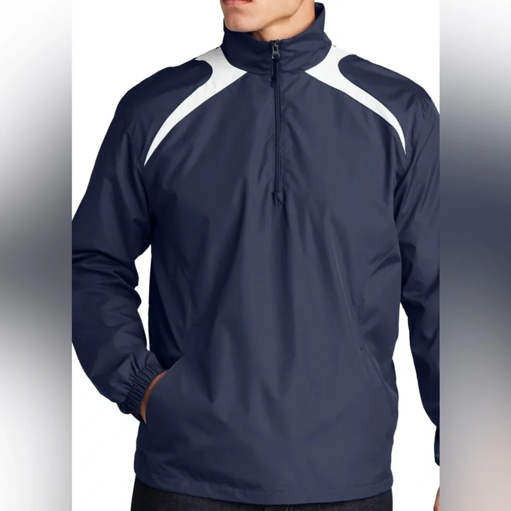 Sunice Men's Dark Blue Windbreaker with White Accents